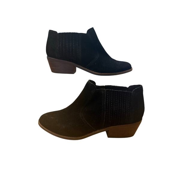 Lucky Brand Basel Folley Ankle Boot Women’s 7 Black Suede Leather Heeled Bootie - Picture 2 of 8